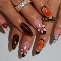 Plaknagers met 3D-bloemen, amberpatronen en zebrastrepen in een elegante mixstijl - 3D Bloem Amber Zebra Patroon Stijl (XA-100-14)