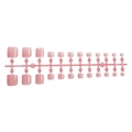 Glossy nude French pedicure press-on nails set with white tips and natural pink finish - French Nude Pink Square Toe Style (1XM1-00002)