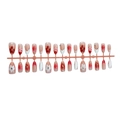 3D roze kunstnagels met bloemen, parels en kristallen in lange doodskistvorm afwerking - 3D Zoete Roze Zeester Parel Bloem Stijl (3XB1-13078)