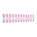 Set of 24 light pink square press-on nails with a glossy finish on a white background - Pink Purple Mirror Glossy Square Round Style (1XG2-2504-014)