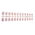 Pink purple gradient press-on nails set with gold star patterns on 24 piece nail tips - Pink Purple Gradient Gold Star Style (2XD3-13125)