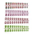 Four sets of glitter French press-on nails in purple, pink, and gradient finishes - 4-Color Cat Eye & Glitter Set (ZHZ-BB-47)