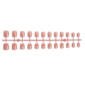 Kurze eckige künstliche Nägel in Nude-Rosa mit weißen French-Spitzen, 24er Set - Französischer Nude Pink Weißer Kurzer Quadratischer Stil (1XG1-13124)