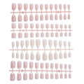 Set unghie finte con quattro stili e forme classiche di manicure francese rosa e bianca - Set di Combinazione (ZHZ-BX-60)