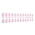 Glossy light pink press-on nails set with 24 pieces on a rack for DIY manicure - Glossy Nude Pink Square Style (2XG2-13127)