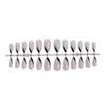 Unghie finte a mandorla stile francese con cuori neri e strisce glitterate, set da 24 - Stile Cuore Francese Rosa Nude (3XB1-00012)