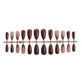 Franse glitter amandel plaknagels in koffie en nude roze mix set van 24 stuks - Donkerbruin Nude Pink Frans Glitter Patchwork (2XB1-13055)