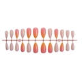 French almond press-on nails with pink gradient and colorful polka dots, 24-piece set - Pink Orange Gradient Dot Style (1XB1-13044)