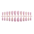 French glitter almond press-on nails set in pink shimmer and marble wire designs - French Glitter Nude Pink (2XB1-13054)