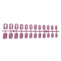 Set of 24 pieces short square pearlized pink purple cat eye press-on nails on tray - Pearl Purple Pink Cat Eye Style (1XG2-2504-023)