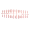 Pink French almond press-on nails with white gradient tips on a sizing application frame - French Pink White Tip Almond Style (1XB1-2504-013) / 24Pcs/Box