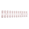 Glanzende lichtroze korte vierkant-ovale kunstnagels set met 24 stuks in diverse maten - Nude Roze (1XG2-2504-013)