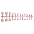 Uñas postizas cortas para pies con diseño floral y base rosa en estilo minimalista - Diseño de Hoja en Bloque de Color Rosa Verde (XH-112-28)