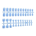 Glossy sky blue short square press-on nails set with twenty-four pieces on a plastic holder - Sky Blue (3XZ1-2504-004)