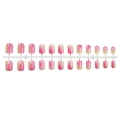 Pink and yellow gradient press-on nails set with 24 pieces in short square oval shape - Pink Yellow Gradient Style (1XG3-2504-020)
