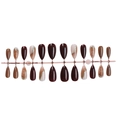 Almond almond press-on nails featuring marble ink textures and gold foil on display stand - Marble Lines & Gold Foil Style (3XB1-2504-075)