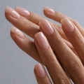 Glossy nude pink square press-on nails set for women with semi-transparent finish - Nude Pink Square Style (1XG2-2504-009)
