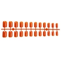 Kurze eckige künstliche Fingernägel in glänzendem Orange, 24 Stück Set für Damen - Hellorange Stil (1XG2-2504-018)