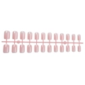 Kurze eckige, hellrosa transluzente Press-on-Nägel-Set mit 24 Stück in verschiedenen Größen - Nude Pink Stil (1XG2-2504-008)