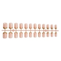 Französische Kunstnägel in Nude-Rosa mit Goldglitzer-Spitzen, 24-teiliges Set - Französische Goldene Glitzerkante (1XG2-00003)