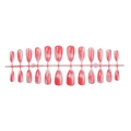 24pcs almond shape fake nails with red and white marble gradient pattern design - Red White Marble Almond Shape (XB-107-52)