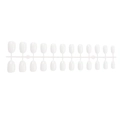Korte witte kunstnagels set van 24 stuks op een minimalistisch plastic frame-ontwerp - Wit Marmeren Patroon (XD-109-13)