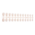 Short oval marble press-on nails in nude pink finish, 24 pieces set for women - Nude Pink Marble Oval Style (XD-109-10)