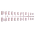 French tip press-on nails in nude pink with 3D bows and rhinestones, 24-piece set - French Bow Style (XG-111-29)