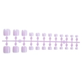 Unghie finte piedi viola lavanda lucido in stile francese corto per donna - Stile Francese Viola Lavanda (XE-94-41)