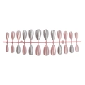 Funkelndes Rosa Katzenauge und Silber Glitzer Mandel Kunstnägel Set mit 24 Stück - Rosa Katzenauge und silberner Glitzer-Mandel-Stil (XB-107-51)