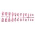 Pink French press-on nails set with rhinestones on 24 pieces for women - French 3D Flower Rhinestone Nude Pink Style (XG-111-34)