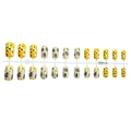 Set de 24 uñas postizas con diseño de abejas amarillas y flores en varios tamaños - Estilo de Flor de Abeja Amarilla (5XG2-2504-004)
