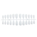 Glossy white marble almond press-on nails set with 24 pieces in symmetrical layout - Milky White Almond Style (2XB1-2504-027)