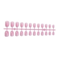 Klassisches französisches Verlaufs-Set kurze ovale Kunstnägel 24 Stück in Nude-Rosa und Weiß - Französischer Kurzer Eckig-Runder Nude Pink Stil (XD-109-15)