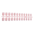 Set of 24 glossy nude pink short square press-on nails displayed on a white background - Jelly Blush Pink (3XG3-2504-001)