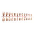 Press-on nail set with nude pink base and gold irregular metal line embossed designs - Nude Pink Gold Letter Style (2XB1-2504-010)