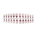 Kit faux ongles amande avec bouts French rouge vin pailleté et base rose douce - Style Amande French Bordeaux (XM-104-22)