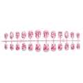 Roze ovale kunstnagels met rode strikpatronen, set van 24 stuks op een houder - Roze Rode Strikstijl (XL-105-11)