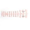 24-piece set of French pink and white press-on toenails with sparkling rhinestones and butterfly deco - Handmade French Pink White Rhinestone Butterfly Style (XE-94-69)