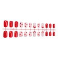Französisches Mandel-Nagel-Set mit 24 Stück roten Herzen und glänzendem Finish - Rotes Herz Französischer Stil (XA-103-81)