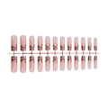 Long square leopard print press-on nails with 24 pieces in light pink base color - French Long Square Leopard Style (XA-103-63)