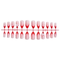 Uñas postizas francesas rojas con lazos blancos y perlas en soporte de exhibición - Estilo de lazo francés rojo(XB-107-43)