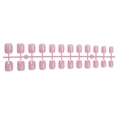 Short square press-on nails 24pcs set with nude pink base and white French tips - Simple French Style (XG-111-16)