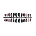Black and nude pink almond press-on nails set with 24 pieces of glossy finish tips - Black and Pink Two-tone Almond Style (XG-101-20)