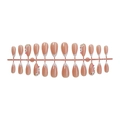 Mandel-Kunstnägel Set in Nude mit weißen French Tips und 3D-Blumenverzierung - Französischer 3D-Floral-Stil (XL-102-34)