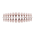 Nude amandel kunstnagels met amberkleurige luipaardprint, 24-delige set op rekje - Franse Luipaard Lange Amandelstijl (XL-102-36)