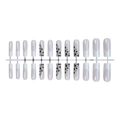 24pcs long coffin press on nails featuring leopard print and french gradient design - White French Leopard Style (XG-101-07)