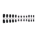 2024 Christmas press-on nails with snowflake patterns, black gradients and rhinestones - Gradient Black White Snowflake Style (XL-102-67)