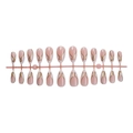 Amandel kunstnagels met witgouden randjes en lichtroze basis, set van 24 stuks - Franse Gouden Rand Roze Wit Verloopstijl (XG-101-58)