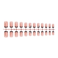 Set di unghie finte French con base rosa e punte nere lucide, confezione da 24 pezzi - Stile Cappello di Natale Francese (XG-101-60)